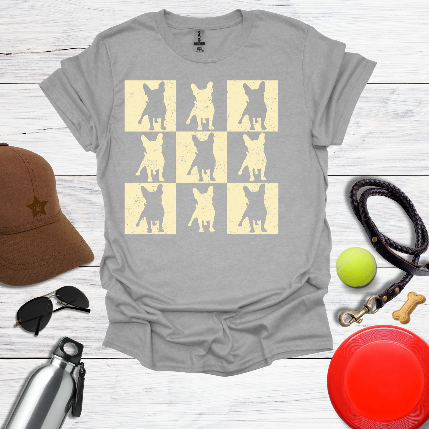 Frenchie Grunge Square T-Shirt