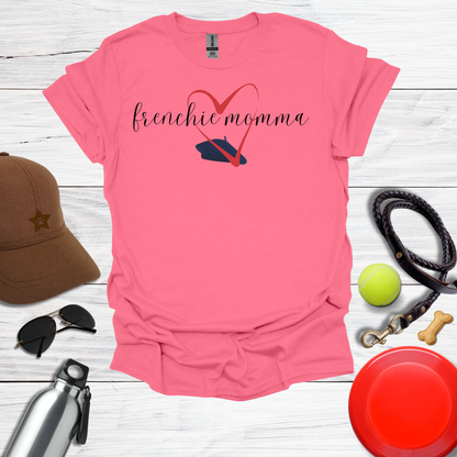 Frenchie Momma Beret & Big HeartGraphic T-Shirt