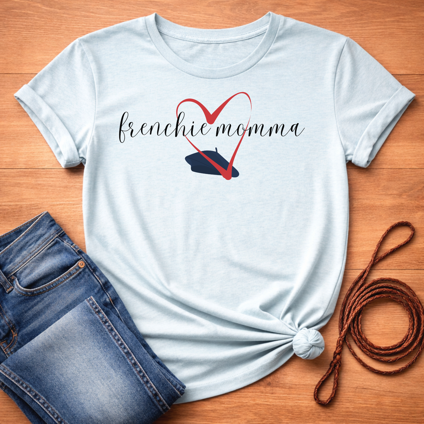 Frenchie Momma Heart & Beret