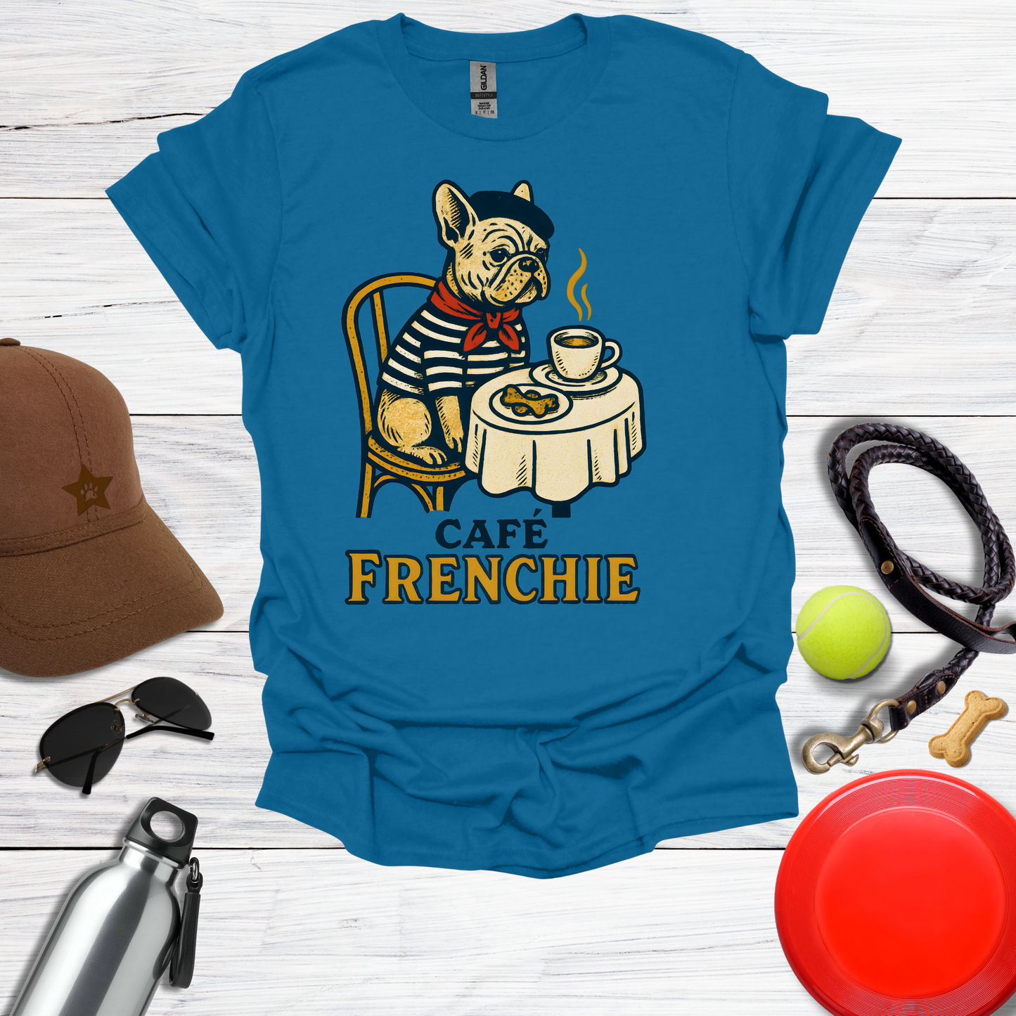 Vintage French Bulldog Café T-Shirt