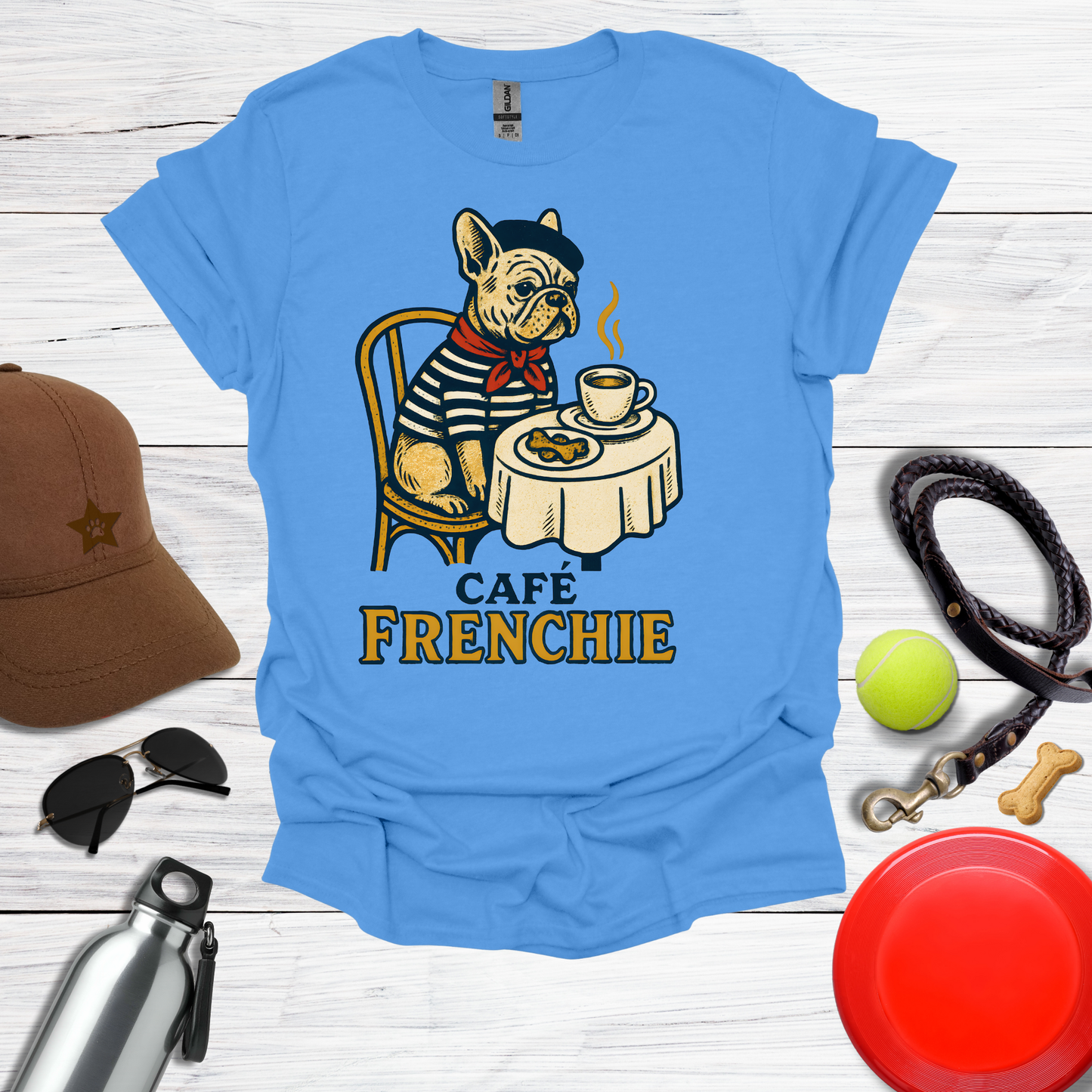 Vintage French Bulldog Café T-Shirt