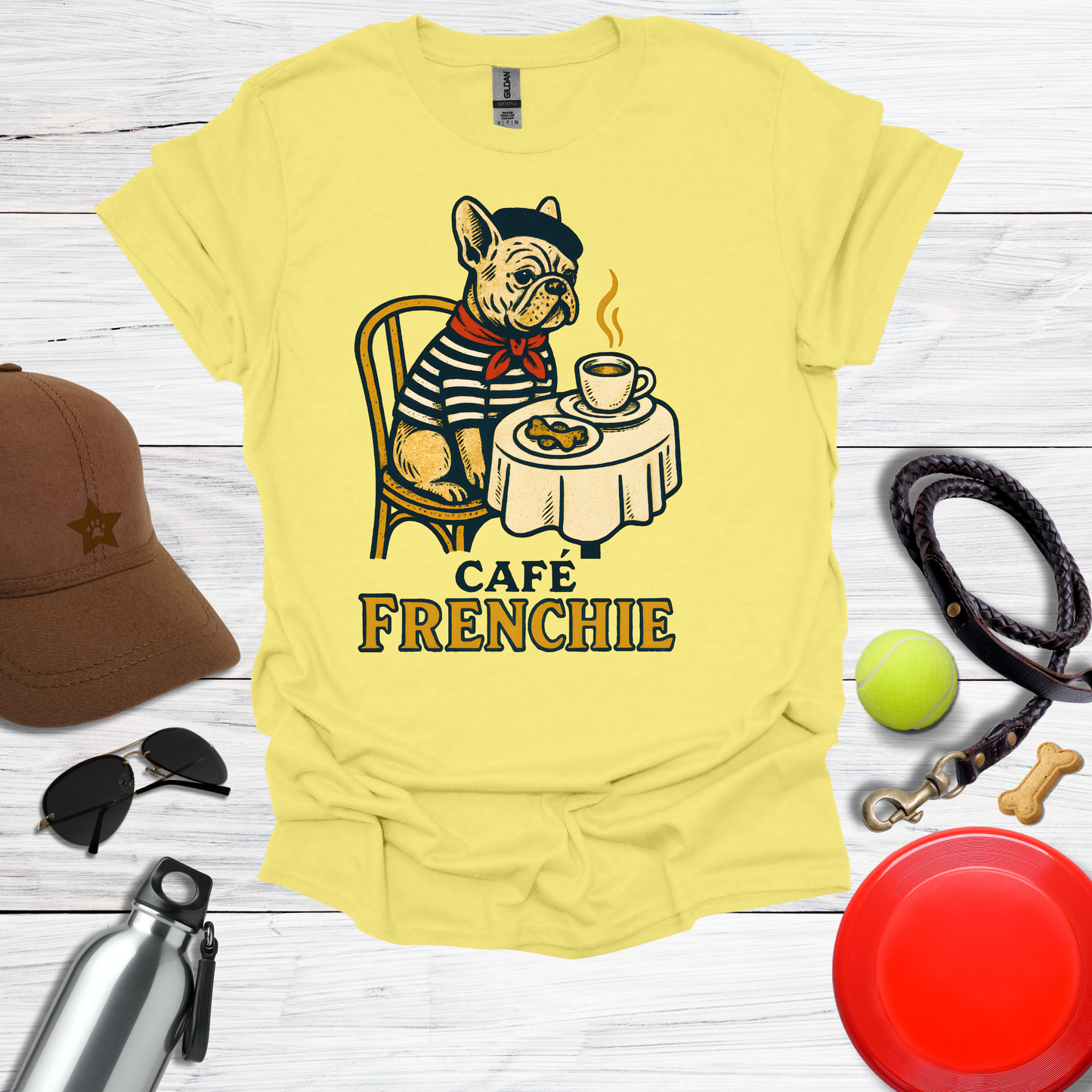 Vintage French Bulldog Café T-Shirt