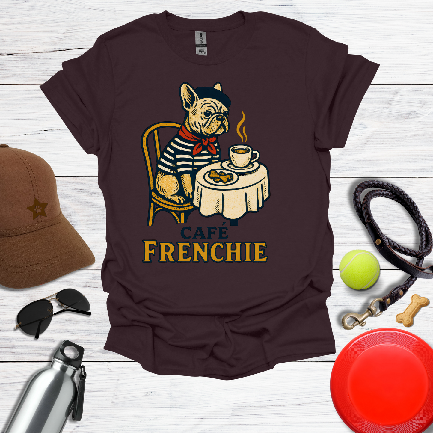Vintage French Bulldog Café T-Shirt