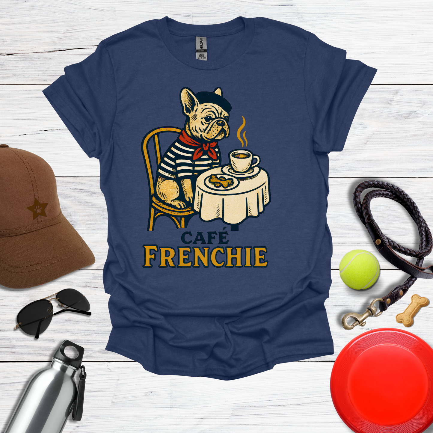 Vintage French Bulldog Café T-Shirt