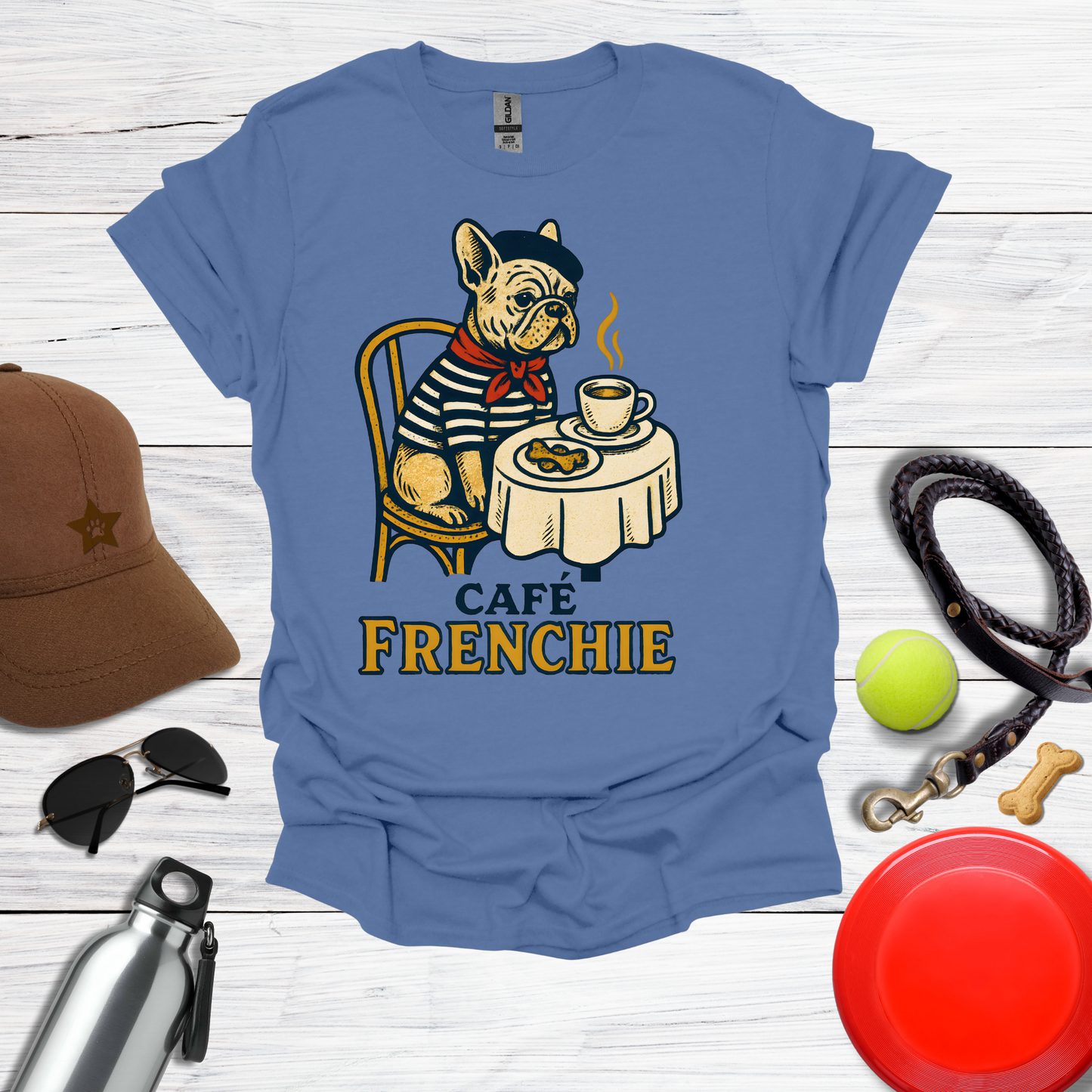 Vintage French Bulldog Café T-Shirt