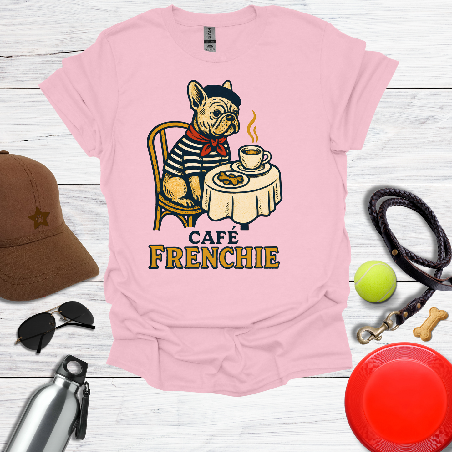 Vintage French Bulldog Café T-Shirt