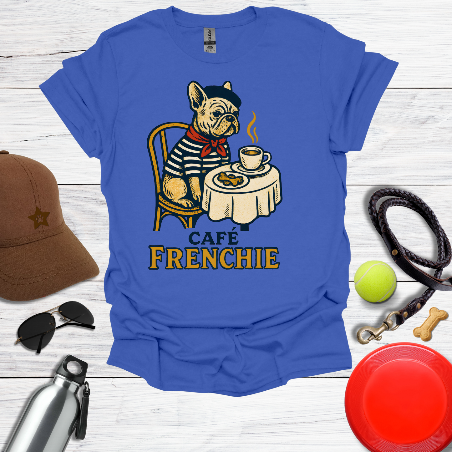 Vintage French Bulldog Café T-Shirt