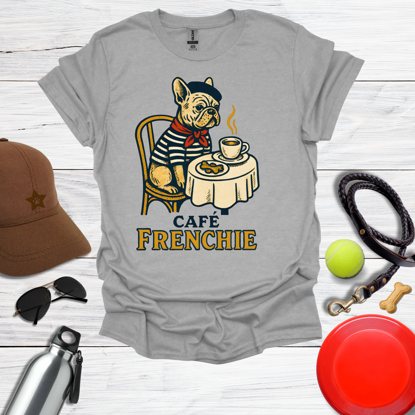 Vintage French Bulldog Café T-Shirt