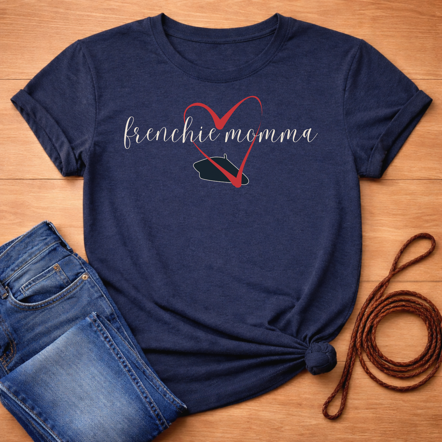 Frenchie Momma Heart & Beret