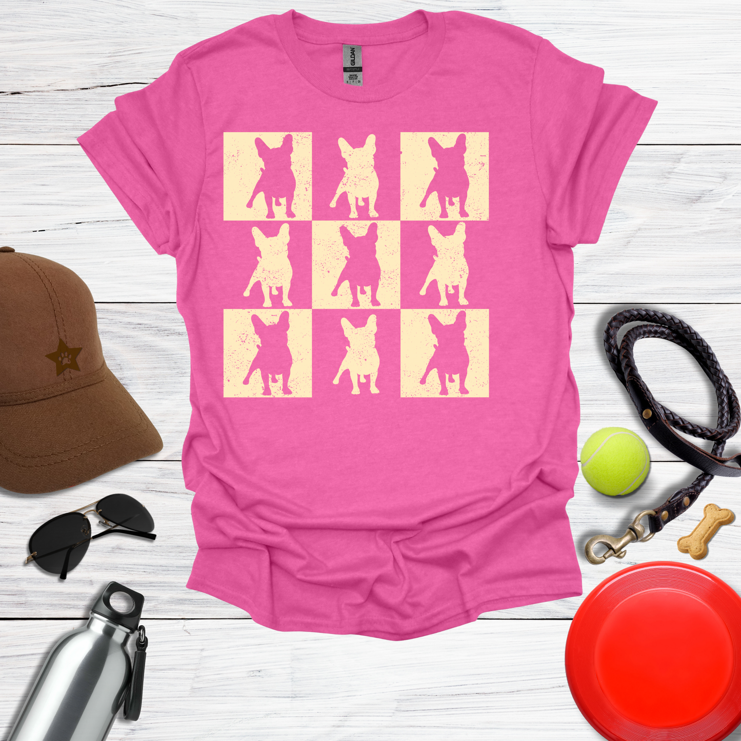 Frenchie Grunge Square T-Shirt