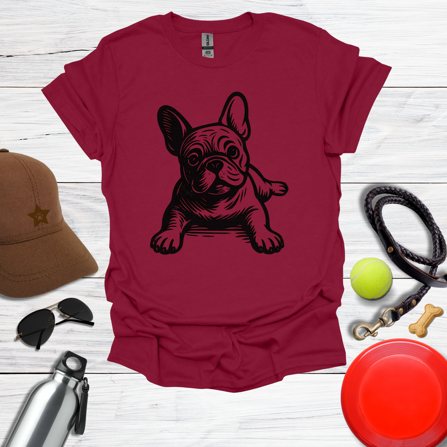 Playful French Bulldog Graphic T-Shirt