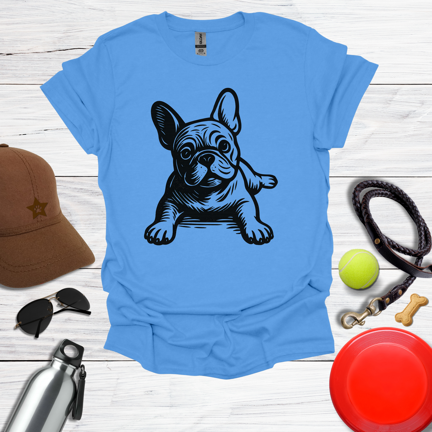 Playful French Bulldog Graphic T-Shirt