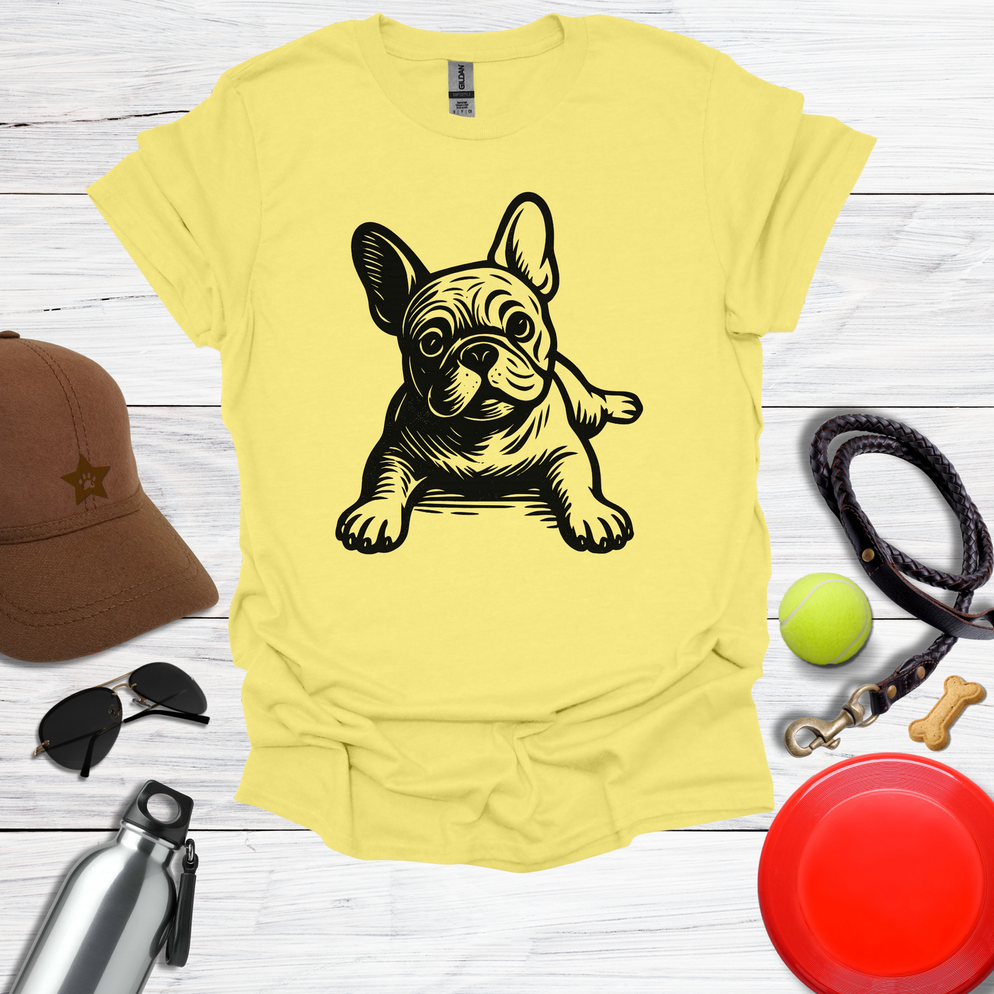 Playful French Bulldog Graphic T-Shirt