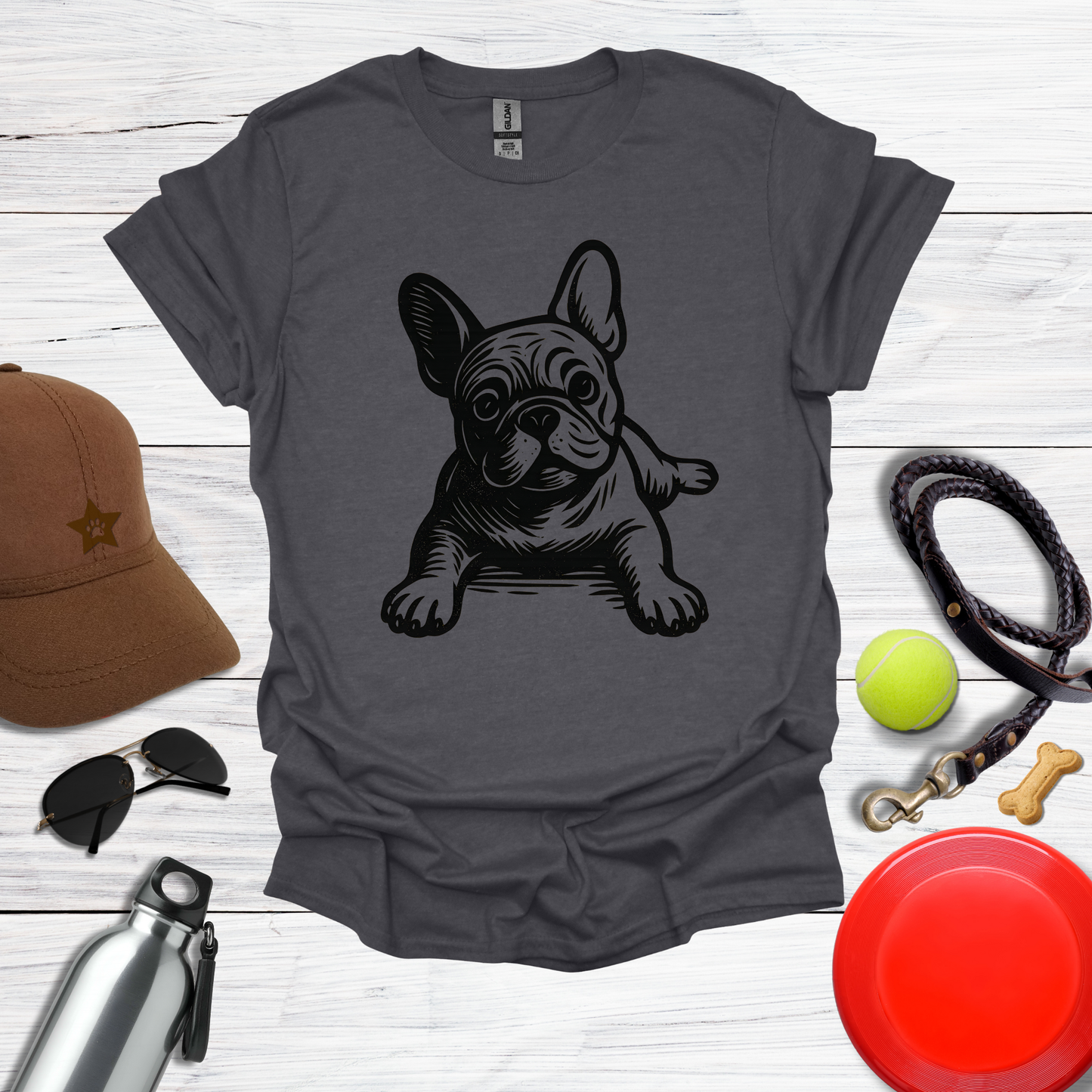 Playful French Bulldog Graphic T-Shirt