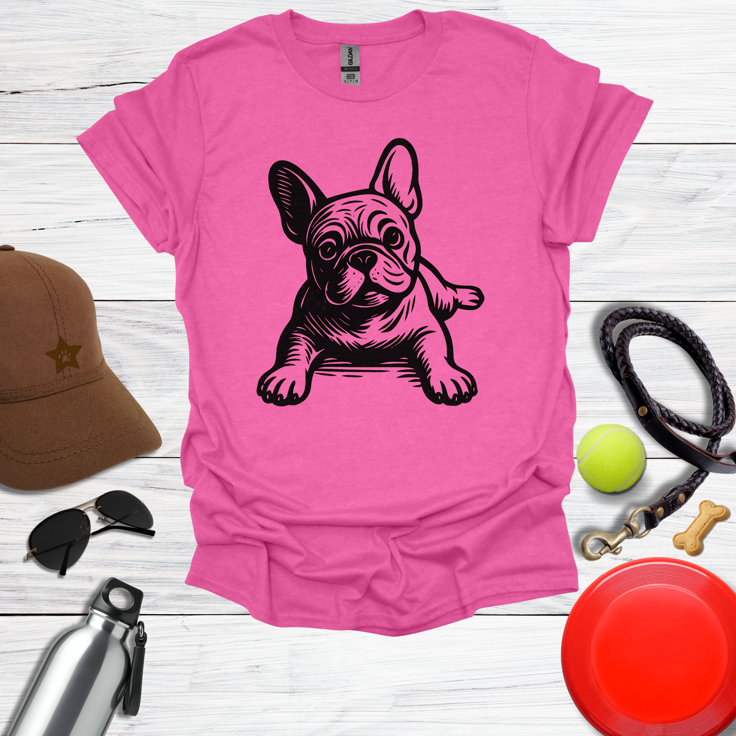 Playful French Bulldog Graphic T-Shirt