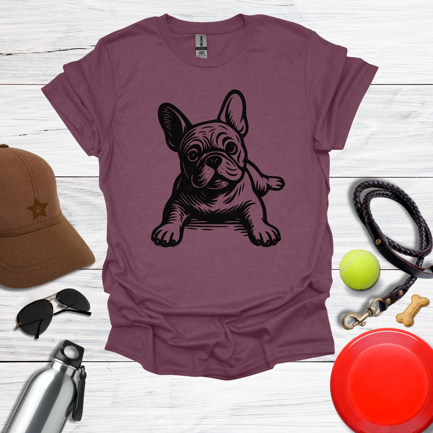 Playful French Bulldog Graphic T-Shirt
