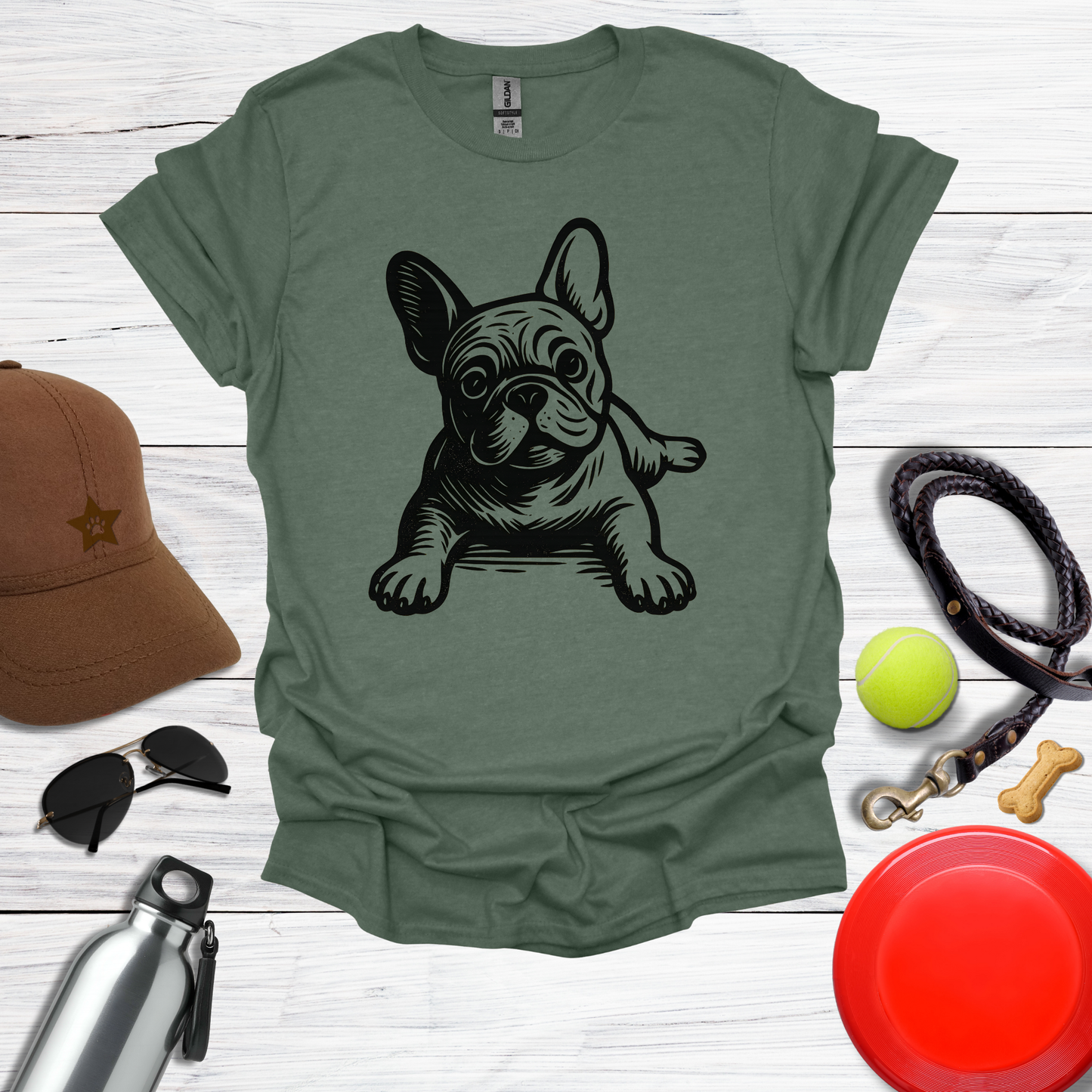 Playful French Bulldog Graphic T-Shirt