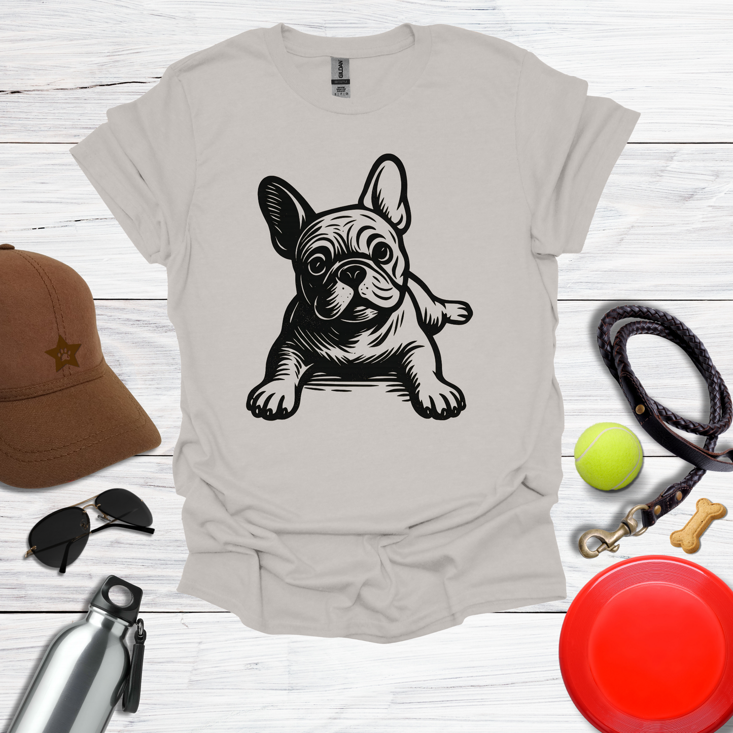 Playful French Bulldog Graphic T-Shirt