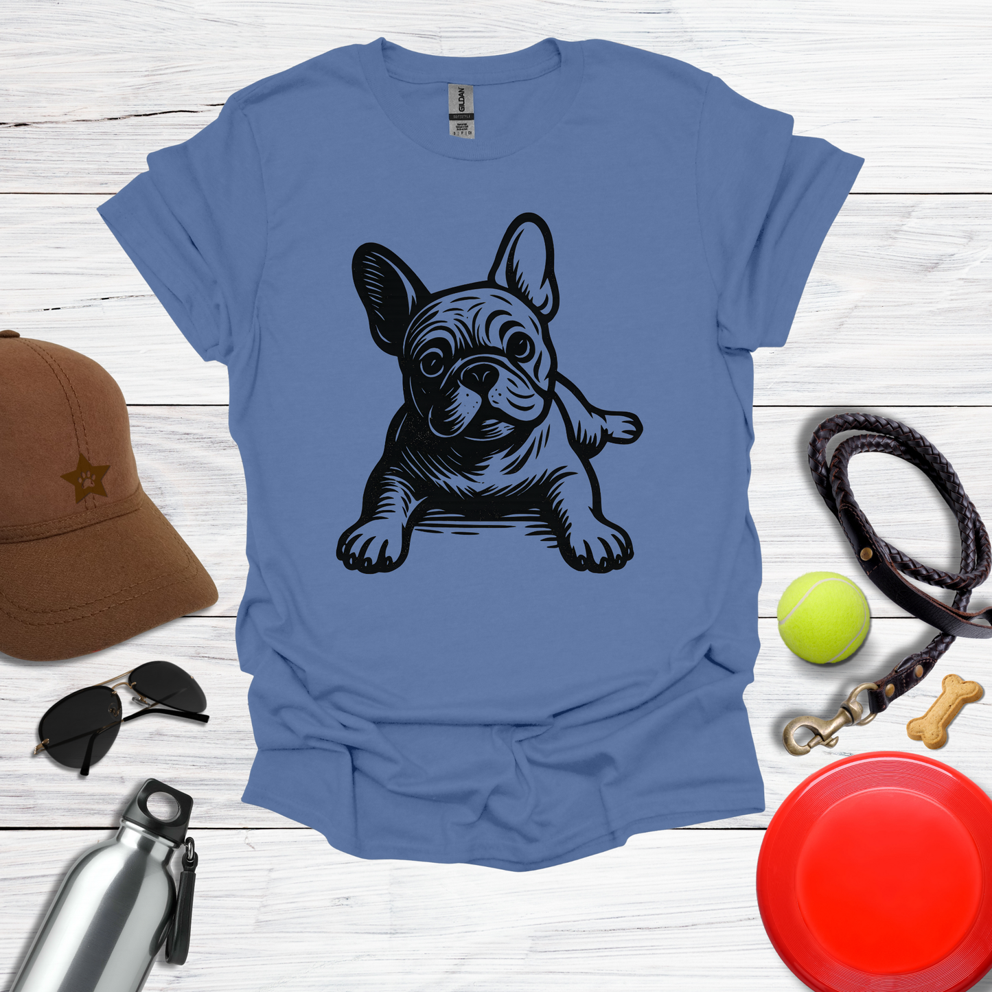 Playful French Bulldog Graphic T-Shirt