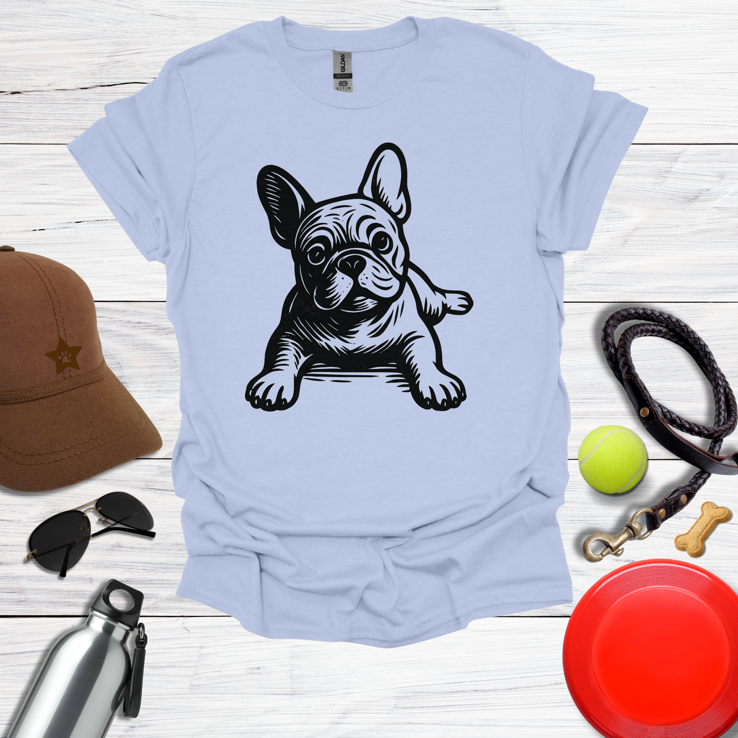 Playful French Bulldog Graphic T-Shirt