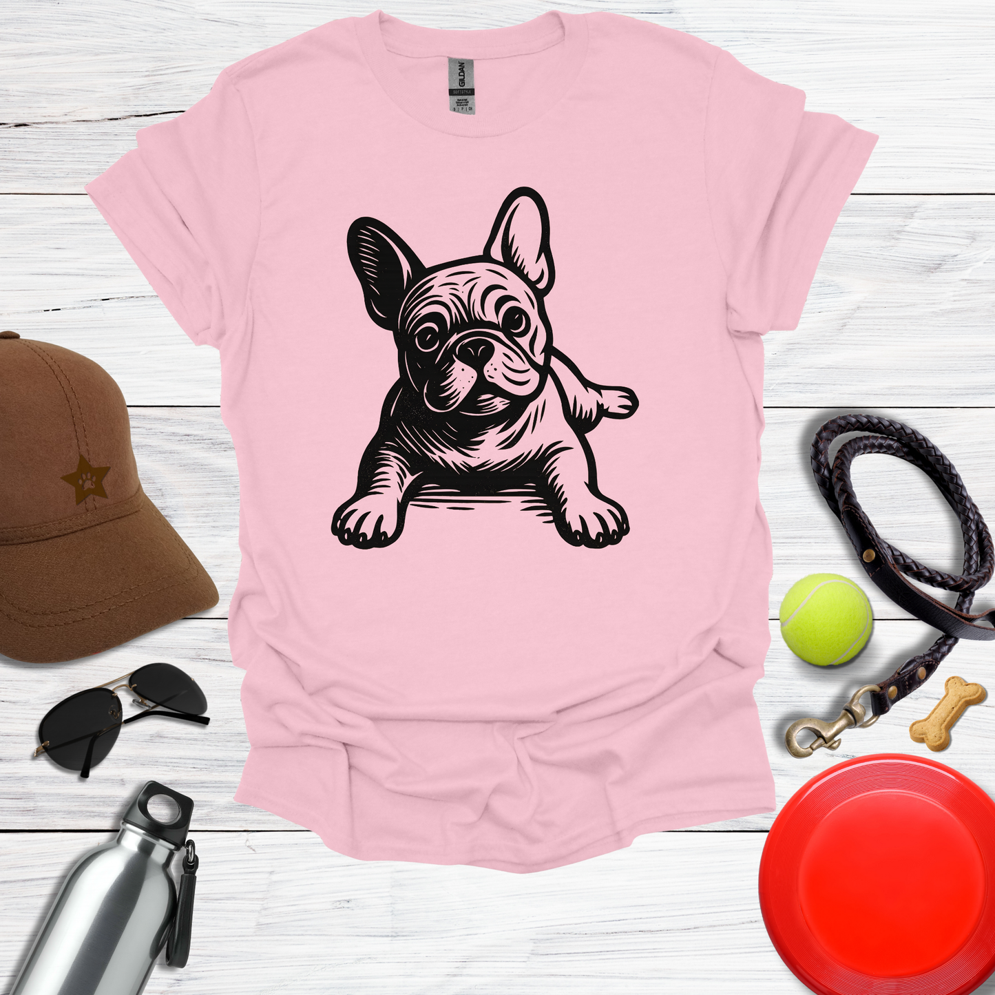Playful French Bulldog Graphic T-Shirt