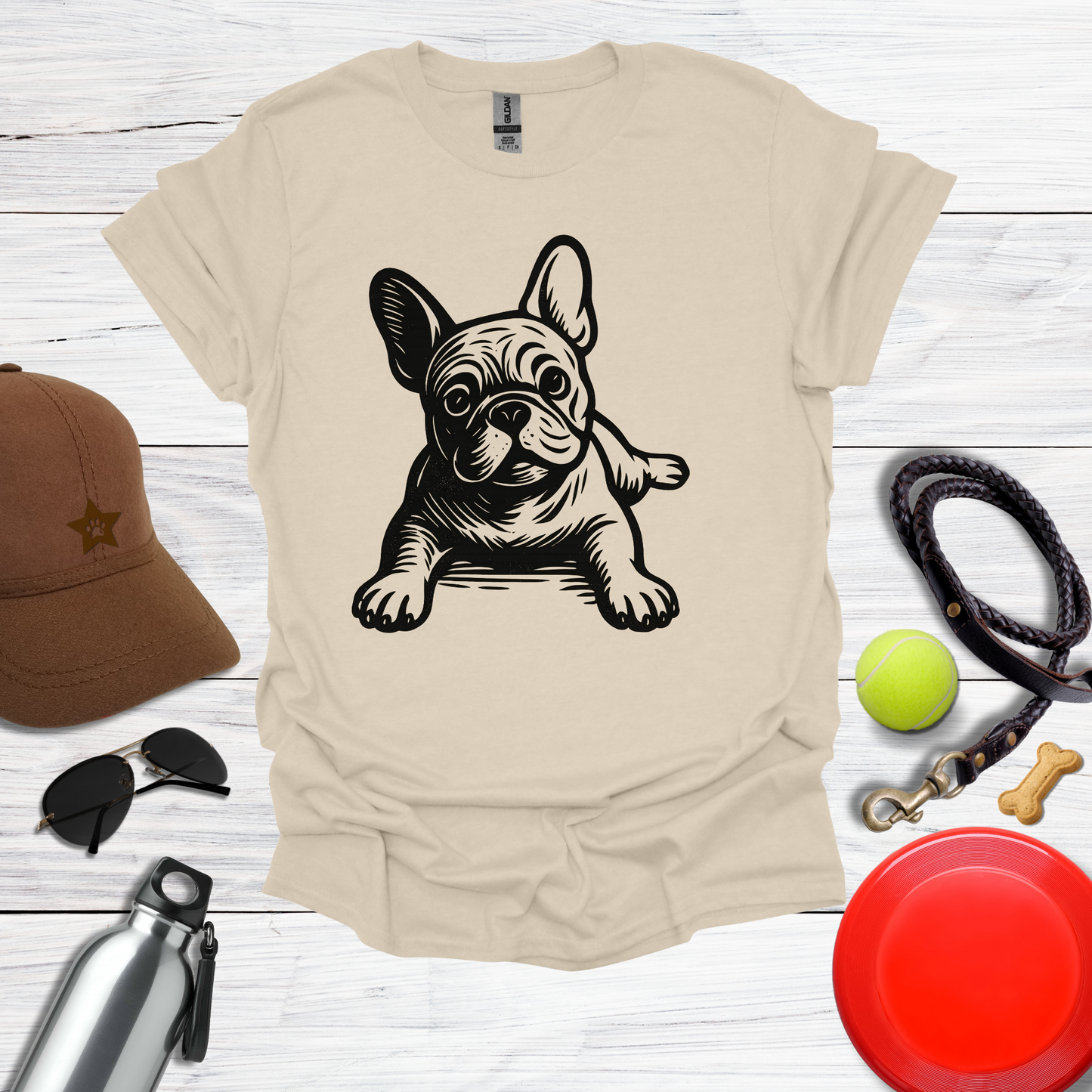 Playful French Bulldog Graphic T-Shirt