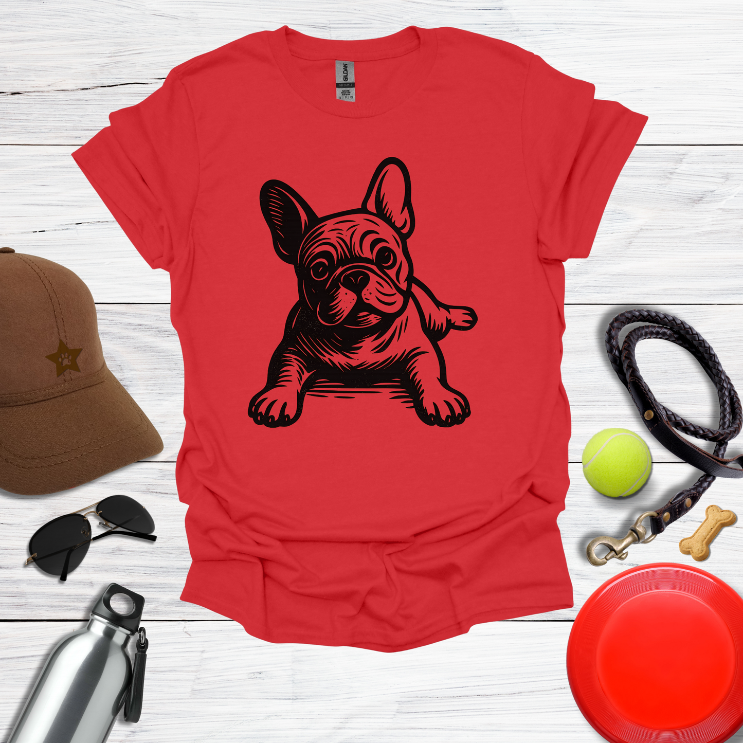 Playful French Bulldog Graphic T-Shirt