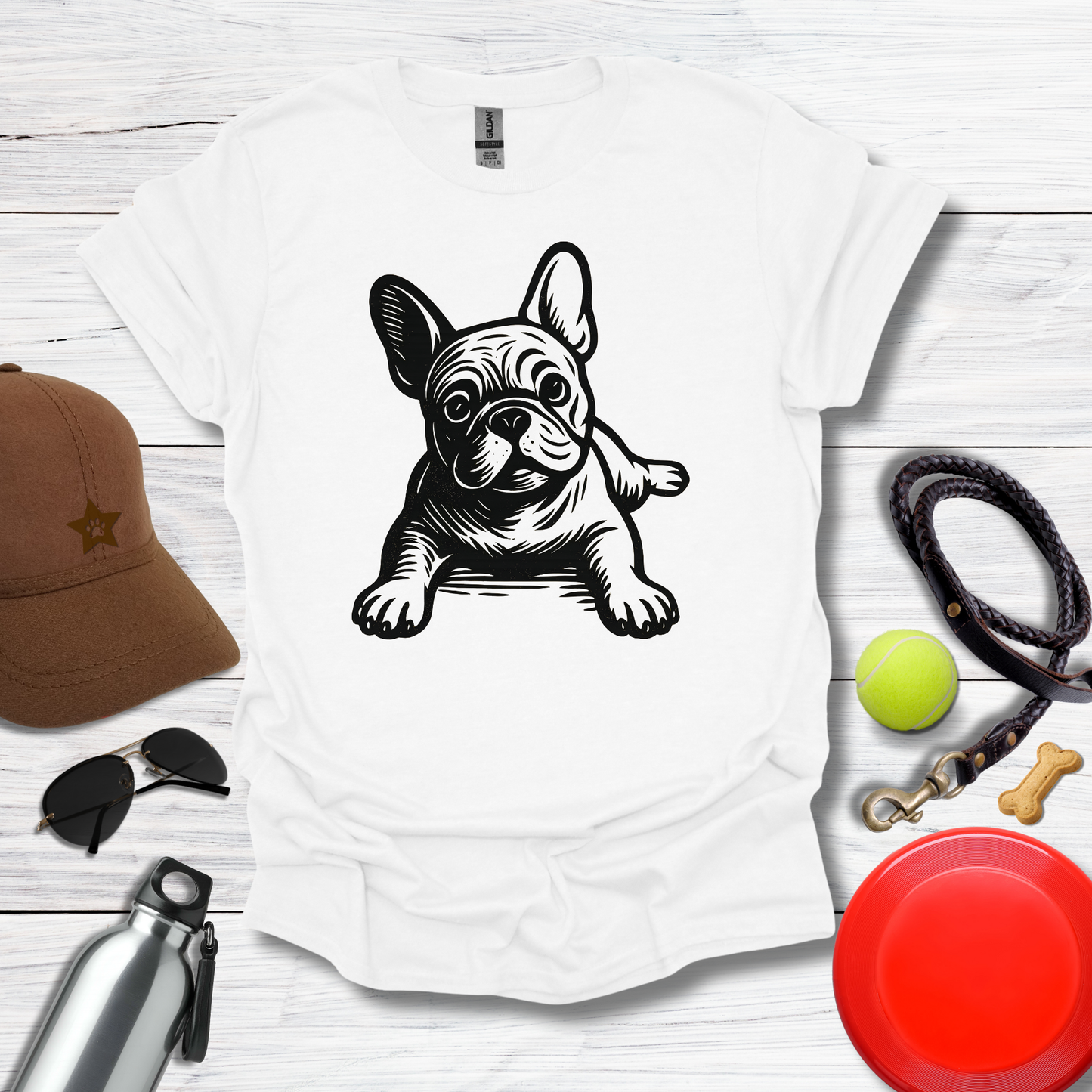 Playful French Bulldog Graphic T-Shirt