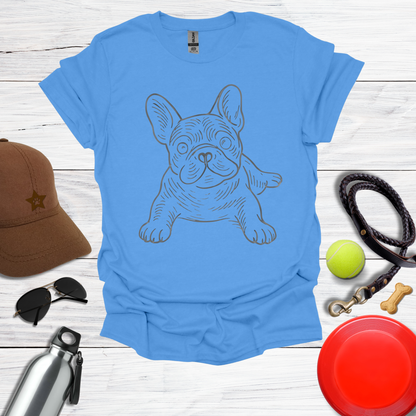 Playful Line Art Frenchie T-Shirt