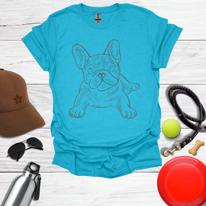 Playful Line Art Frenchie T-Shirt