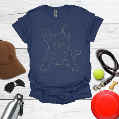 Playful Line Art Frenchie T-Shirt
