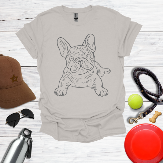 Playful Line Art Frenchie T-Shirt