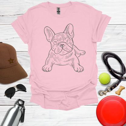 Playful Line Art Frenchie T-Shirt