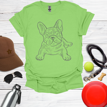 Playful Line Art Frenchie T-Shirt