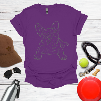 Playful Line Art Frenchie T-Shirt