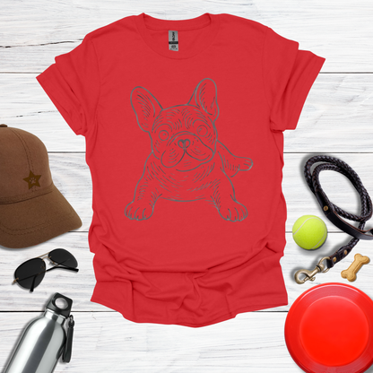 Playful Line Art Frenchie T-Shirt