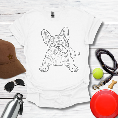 Playful Line Art Frenchie T-Shirt