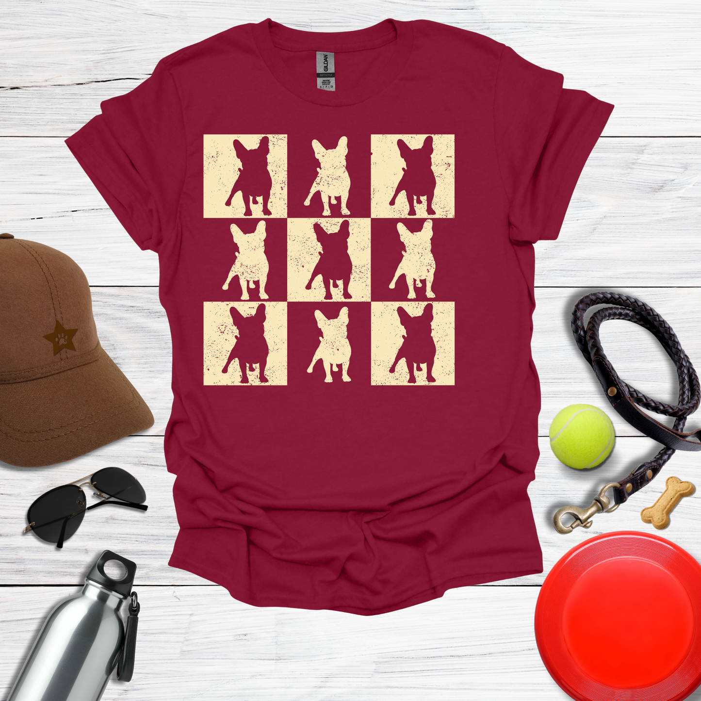 Frenchie Grunge Square T-Shirt