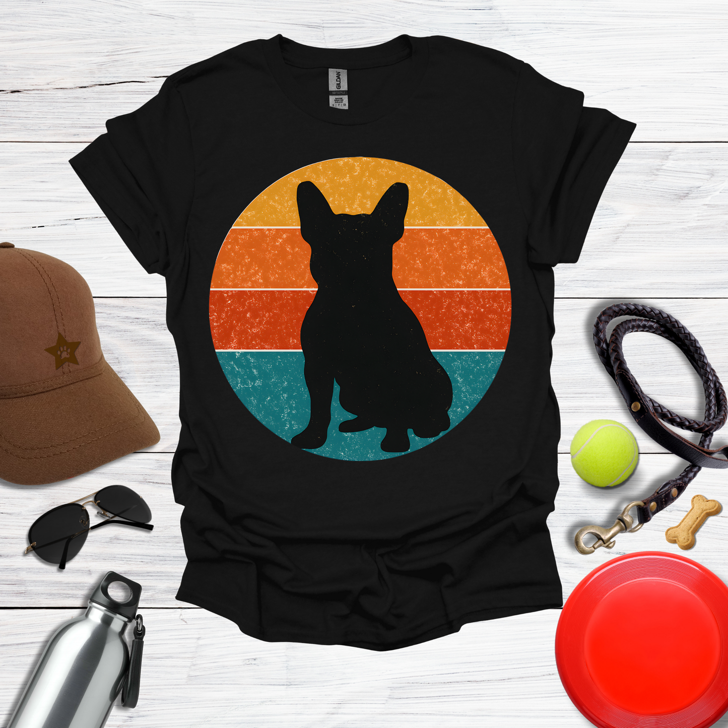 French Bulldog Retro Sunset T-Shirt