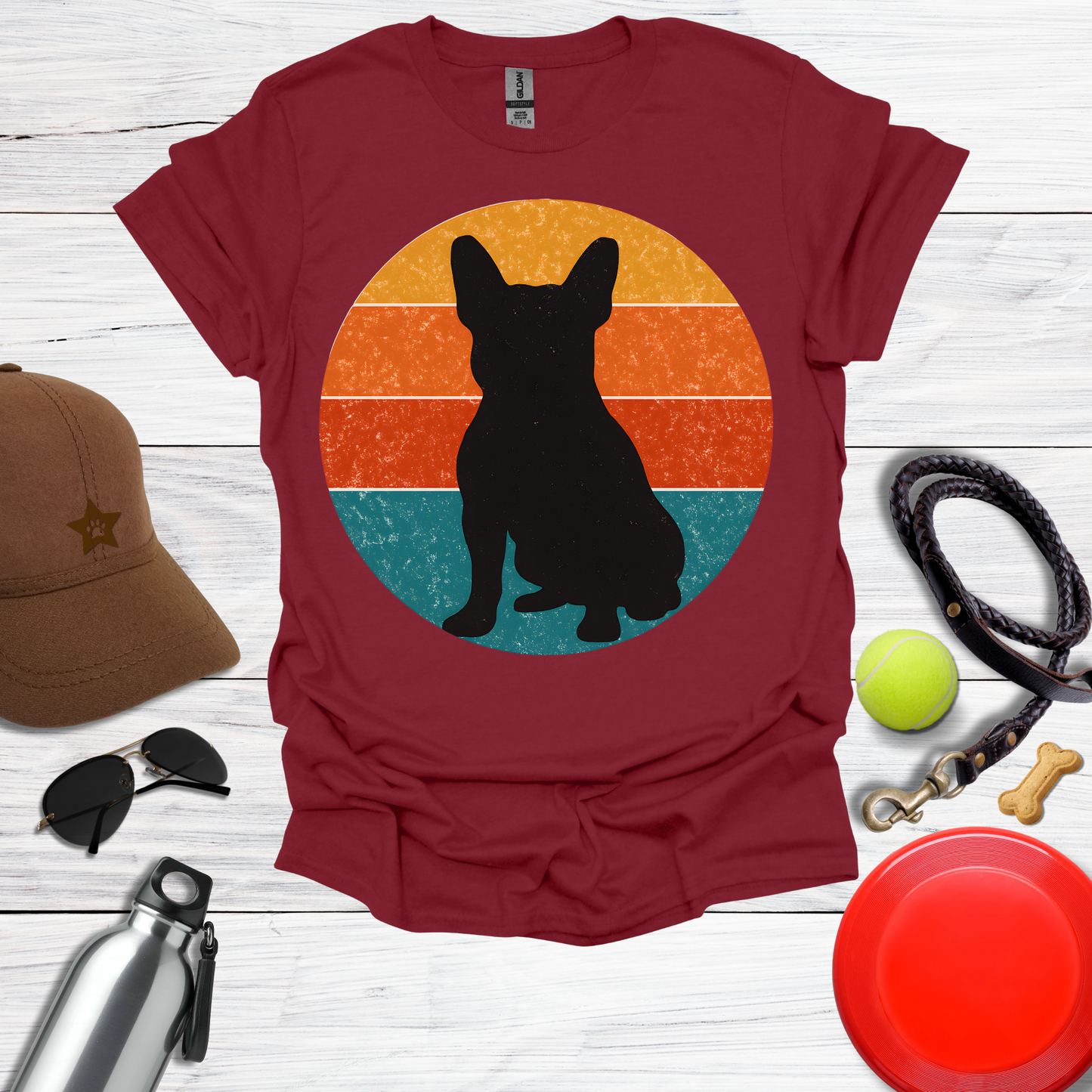 French Bulldog Retro Sunset T-Shirt