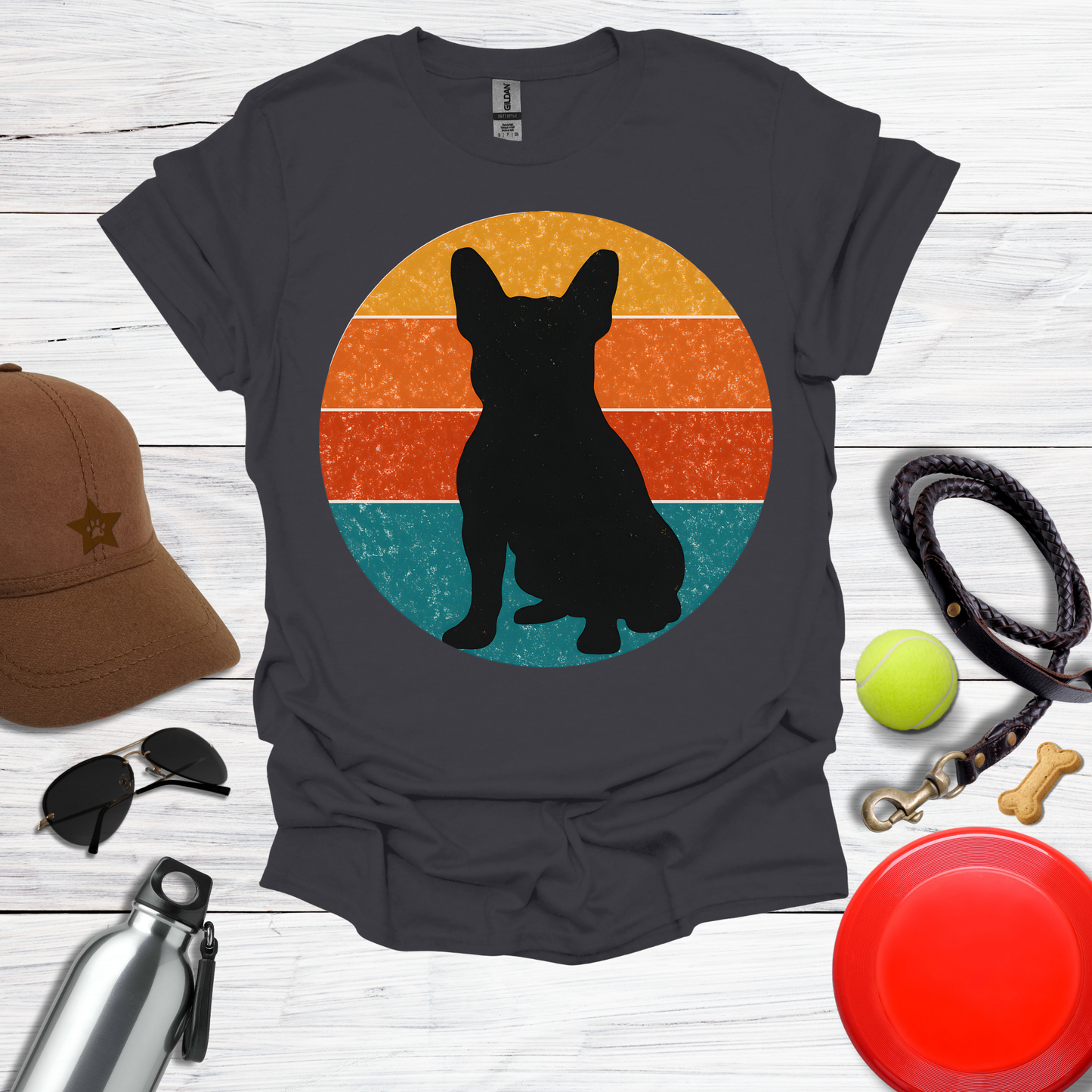 French Bulldog Retro Sunset T-Shirt