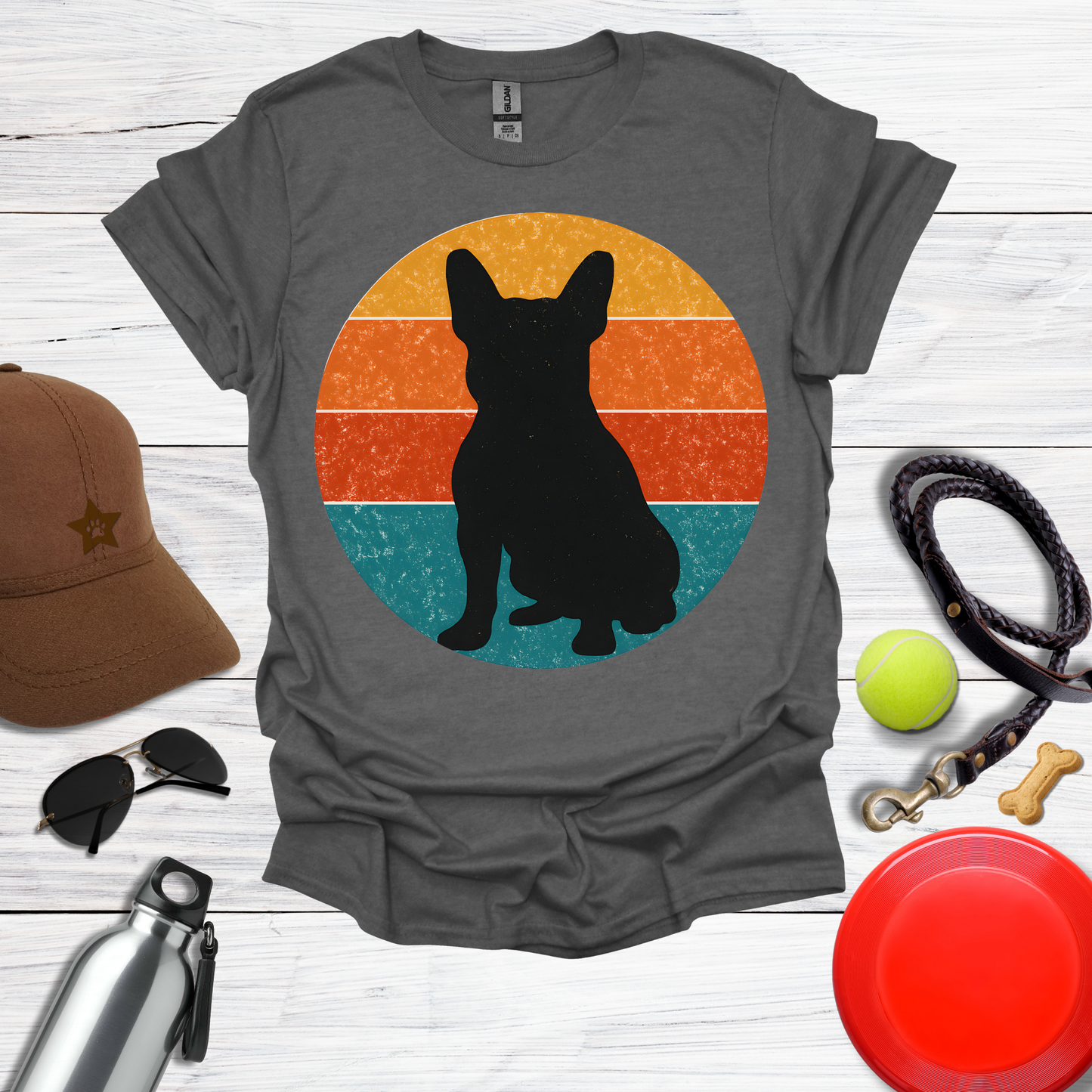 French Bulldog Retro Sunset T-Shirt