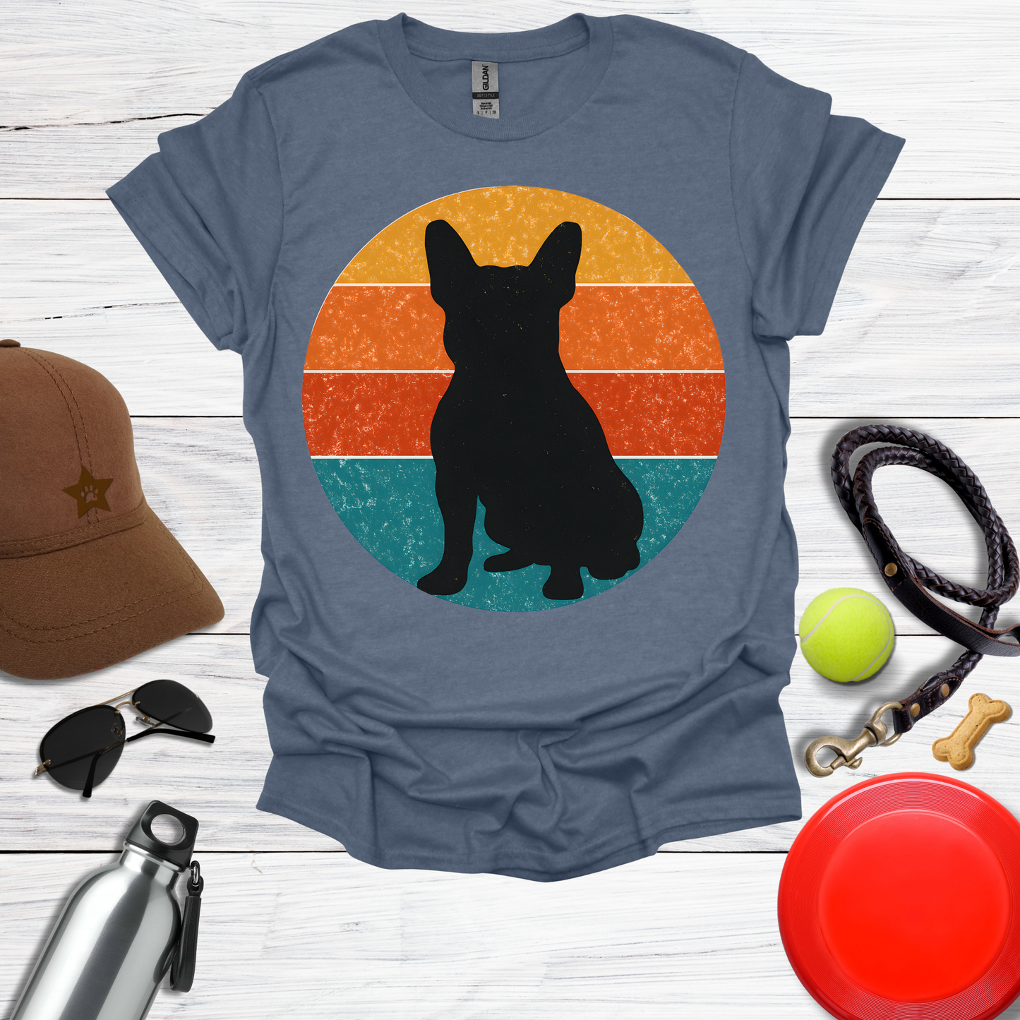 French Bulldog Retro Sunset T-Shirt