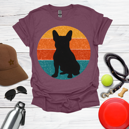 French Bulldog Retro Sunset T-Shirt