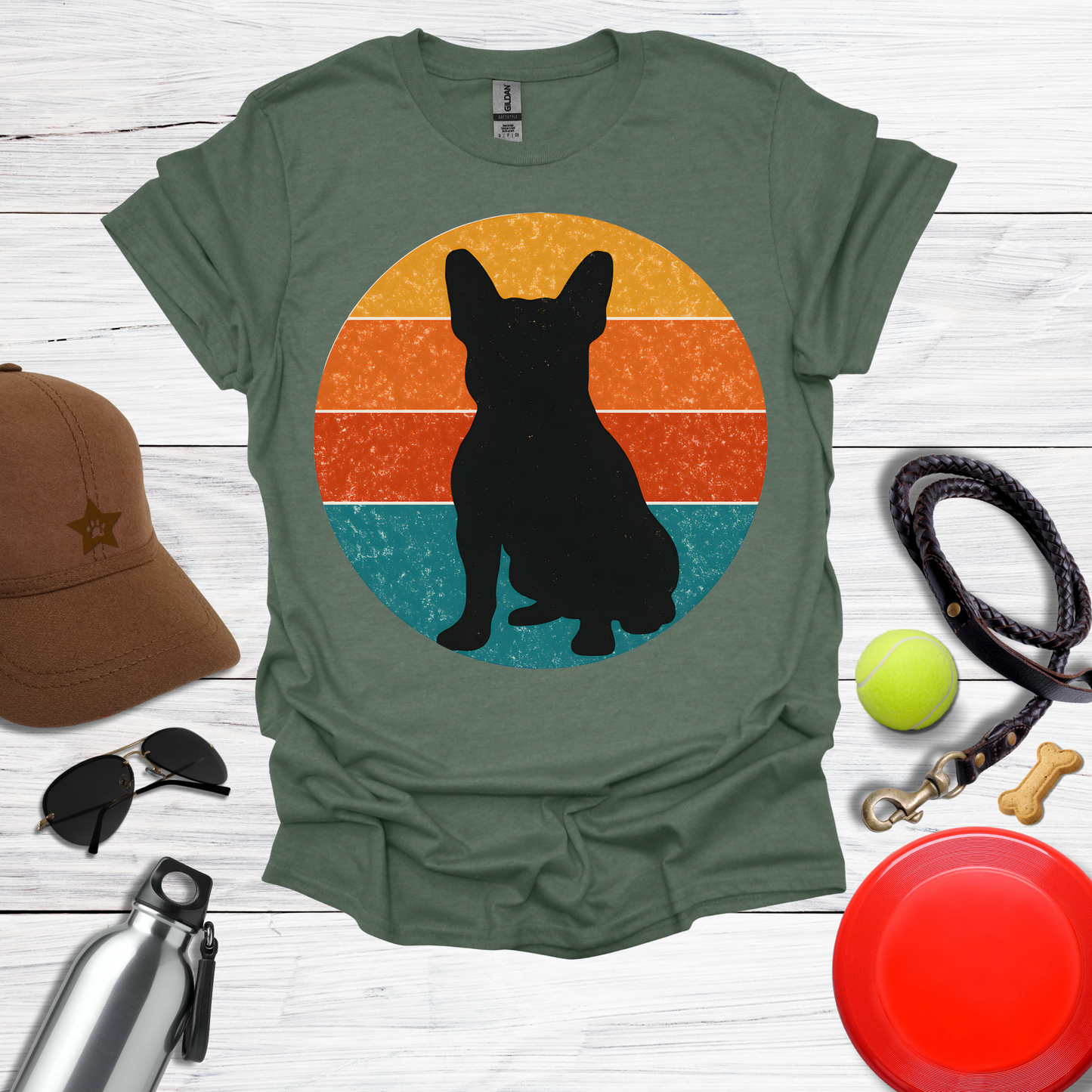 French Bulldog Retro Sunset T-Shirt