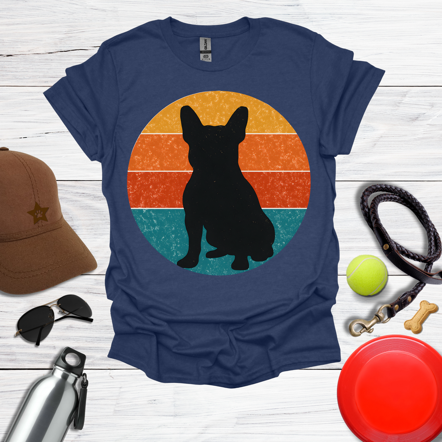 French Bulldog Retro Sunset T-Shirt