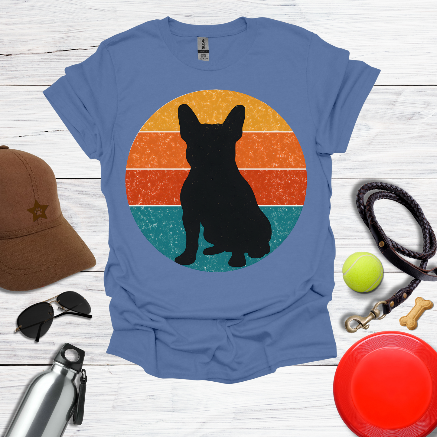 French Bulldog Retro Sunset T-Shirt