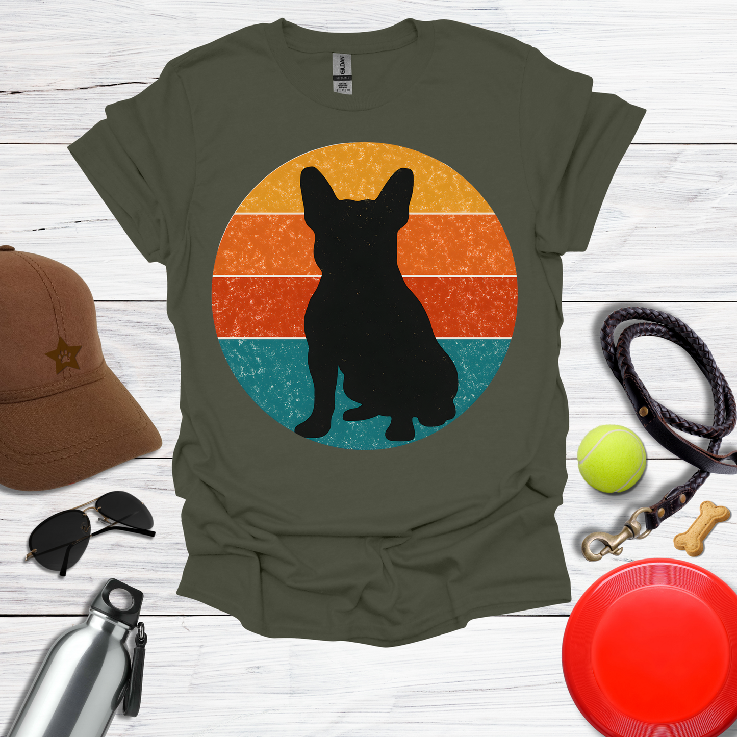 French Bulldog Retro Sunset T-Shirt