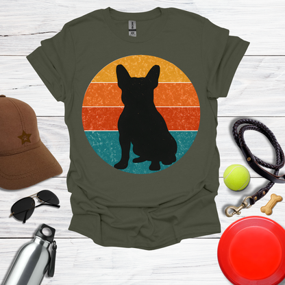 French Bulldog Retro Sunset T-Shirt