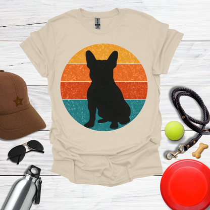 French Bulldog Retro Sunset T-Shirt